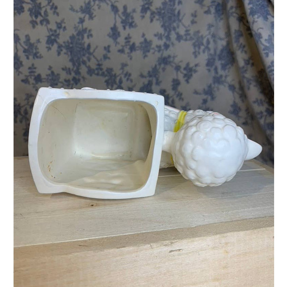 Vintage Rubens Japan Handpainted Sheep Lamb Wagon Planter with Hairline Crack - Picture 6 of 9